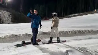 snowboard first training session. Aleksa, December 27, 2025 Pukhtolova Mountain