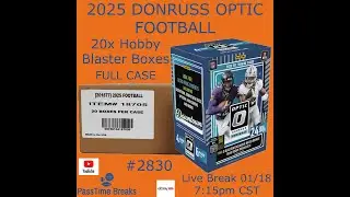 01/18 - DOWNTON HUNTING! 2025 DONRUSS OPTIC NFL 20x Hobby Blaster - CASE #2830 LIVE BREAK