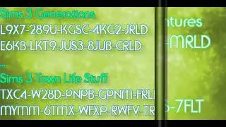 The Sims 3 All Expansions -Serial Codes- 100% WORKINGG!