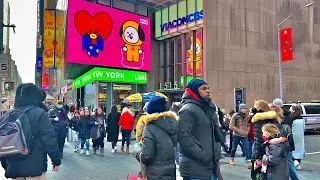 [4K] Walk in Times Square,Line Friends BT21, M&M&rsquo;s store Jan. 2022 #timessquare #btsmerch #newyork
