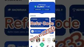 ice Network / ice mining refer code - masum22333 #crypto #miningapp #freefire #cryptocurrencymining