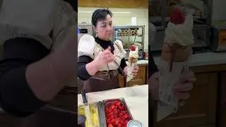 Traditional Czech Chimney Cake with Extra Chocolate & Fresh Strawberry