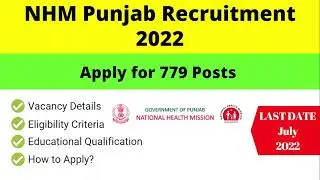 National Health Mission (NHM) Punjab Recruitment 2022 | Apply for 779 Posts | Rozgar Suchna