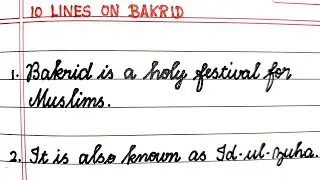 10 lines essay on Bakrid- 10 lines essay on Bakrid in English