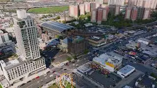 Coney Island drone 4K | Stillwell Avenue subway, Luna Park, Brighton Beach NYC