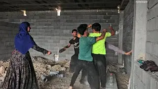 Mohammad's arrival, the confrontation with the workers, and Leila's screams.