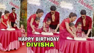 #laughterchefsseason3 Gurmeet Choudhary and Debina Bonnerjee Birthday Cake Cutting Daughter Divisha
