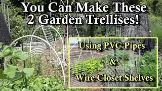 2 Cucumber & Garden Plant Trellises You Can Make from Closet Wire Racks & PVC Pipes: Grow Vertically
