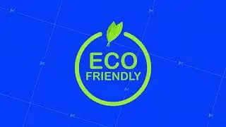 100 Eco friendly green leaf label sticker. Motion graphics.