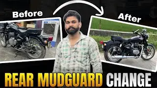 How Rear Mudgurad change with old look 🌟seat✨new battalion black bullet❤️#royalenfield #rbwshop