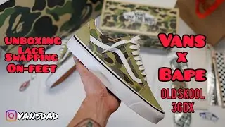 Vans X Bape Collaboration Old Skool 36 DX Camo - Unboxing, Lace swapping, and On-feet