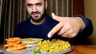 ARBI KI SABJI, ROTI & JALEBI MUKBANG 😋🔥