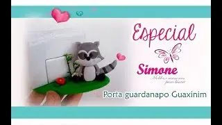 Porta guardanapo  Guaxinim   Especial Simone Moldes   Bichinhos da Floresta