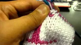 การถักสลับสีงาน Double Knitting