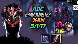 GrandMaster Jhin Adc vs Ezreal - 천상계 원딜 진 월식 수확 - LOL KR 12.7