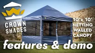 Crown Shades 10'x10' Netting Walled Commercial Canopy - Features and Demo - MP100-N4