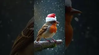 Adorable Bird in Santa Hat | Christmas Cheer