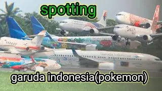 keren‼️detik-detik takeoff&landing pesawat garuda indonesia livery pokemon 🛫🛬