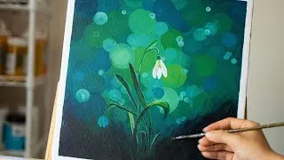 How to Draw a Flower / Snowdrop Flower Painting Tutorial