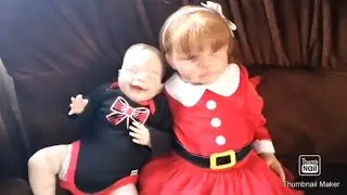 reborn toddler Halley and reborn baby Hazel's winter night routine collab with Rebecca's funland