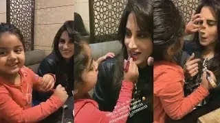 Video - Sreesanth's Daughter Sanvika Doing MAKE UP Of Smita Gondkar  Cute Moment
