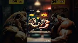 a lion handwar with tiger 🐯 champion 😱🤔#shorts #marvel #lion #tiger #hulklife #shangtsung