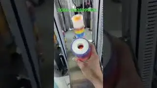 Automatic Teflon tape cover assembly shrink machine.#machine #factory #ptfe #teflontape #bathroom