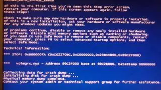Microsoft Blue Screen Kernel Inpage Data Error (1998)