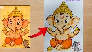 Easy Bal Ganesha Drawing | How to draw lord Ganesh | Ganesh chaturthi Drawing, Step by Step ✨