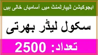 School Leader Jobs KPK 2022 | Online Apply | Elementary & Secondary Education Dept Jobs KPK 2022