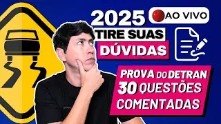 [🔴LIVE 15h] SIMULADO DO DETRAN -  REVISÃO DE PROVA DETRAN 30 QUESTÕES - LEGISLAÇÃO DE TRÂNSITO 2025