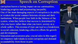 speech on corruption in english |international anti corruption day speech | corruption day speech |