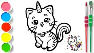 Learn How to Draw Caticorn | Painting, Drawing, Coloring Tips for Toddlers & Kids