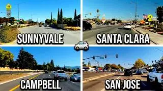 [4K] Silicon Valley Drive Tour 🚗 | Sunnyvale &rarr; Santa Clara &rarr; Campbell &rarr; San Jose | Scenic City Tour