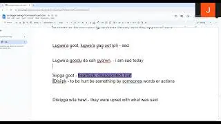 Sm'algyax feelings words and phrases Lesson 3