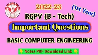 basic computer engineering 1st year rgpv ||  bce 1st year rgpv important questions || @oml360