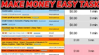 Get Paid to Do Simple Tasks Make Money Online - 1/4$ Per Task Complete in 1Min