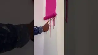 Wall painting pink colour 🏡🖌️👈 #reels #art  #painting
