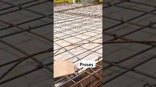 proses pemasangan dinding balok COR