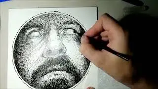 Selfportrait in ink on clayboard