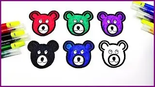 Coloring for Children to Learn Colors and Paint this Bear - Coloring Book Videos For Kids