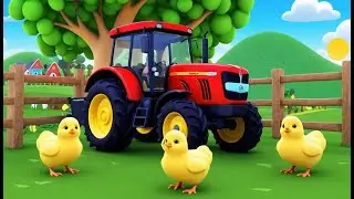 Three Chicks Ride the Farm Tractor 🐥🚜 | Fun 3D Animated Nursery Rhyme for Kids & Toddlers