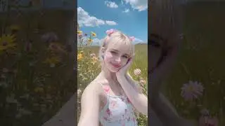 maybe? #nature #flowers #femenine #smile #blonde #dress #landscape