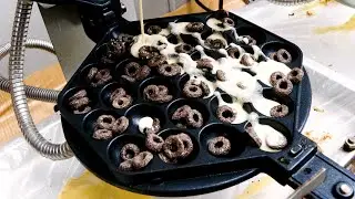 Пузырьковые вафли, яичные вафли, шоколад Oreo, вафли со взбитыми сливками, корейская уличная еда