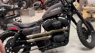 Harley-Davidson Sportster scrambler with a patina paintjob.