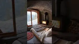 Cave Cabin Retreat: Cozy Winters in Stone #relaxing #sleeping