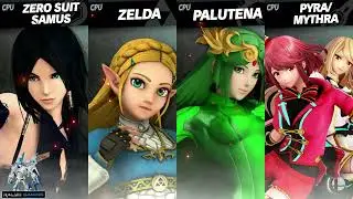 Bullet Witch Samus vs BOTW Zelda vs Zero Suit Palutena vs Idol Aegis Pyra/Mythra