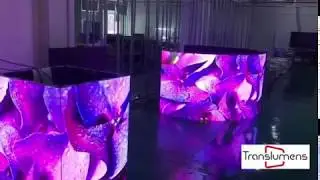 Translumens P3.91 indoor 90&deg; corner LED screen and curved LED screen