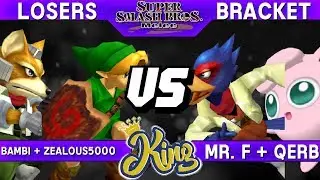 Smash Melee - bambi + Zealous5000 (Y.Link / Fox) vs Mr. F + Qerb (Falco / Puff) - King Losers