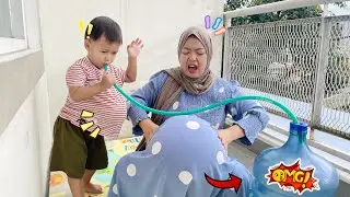 KAGET..!! GARA2 MINUM AIR SEGALON PERUT IBU DAN AKSA JADI GENDUT 🤰🏻